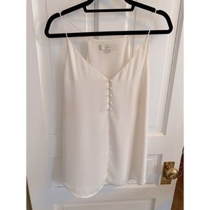 Loft - White Button Straps Cami